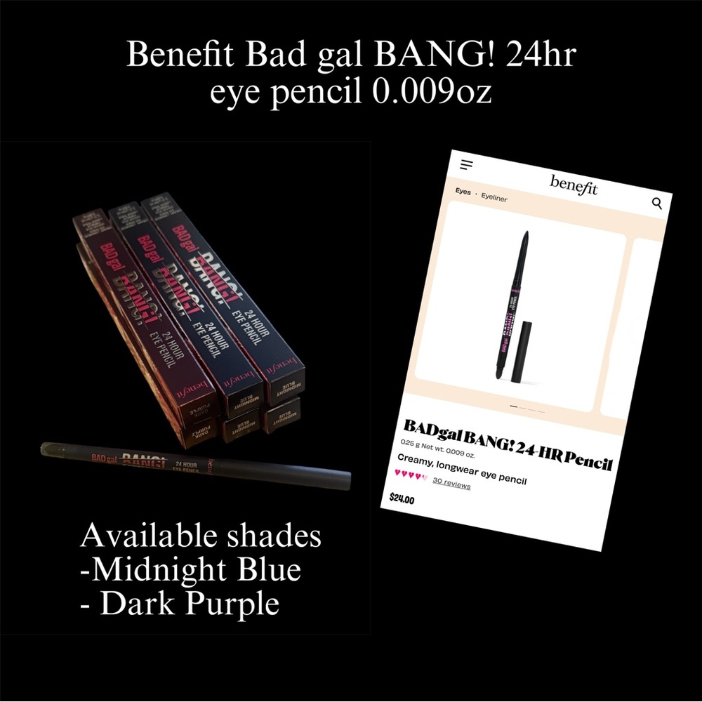 Benefit BADgal BANG! 24hr Eye Pencil - Midnight Blue & Dark Purple